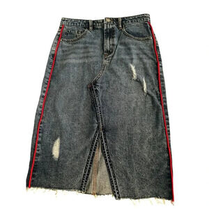 Hotwind Denim knee length A-Line Skirt with slit  Size Large